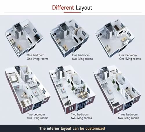 Various apartment layouts with customizable options.